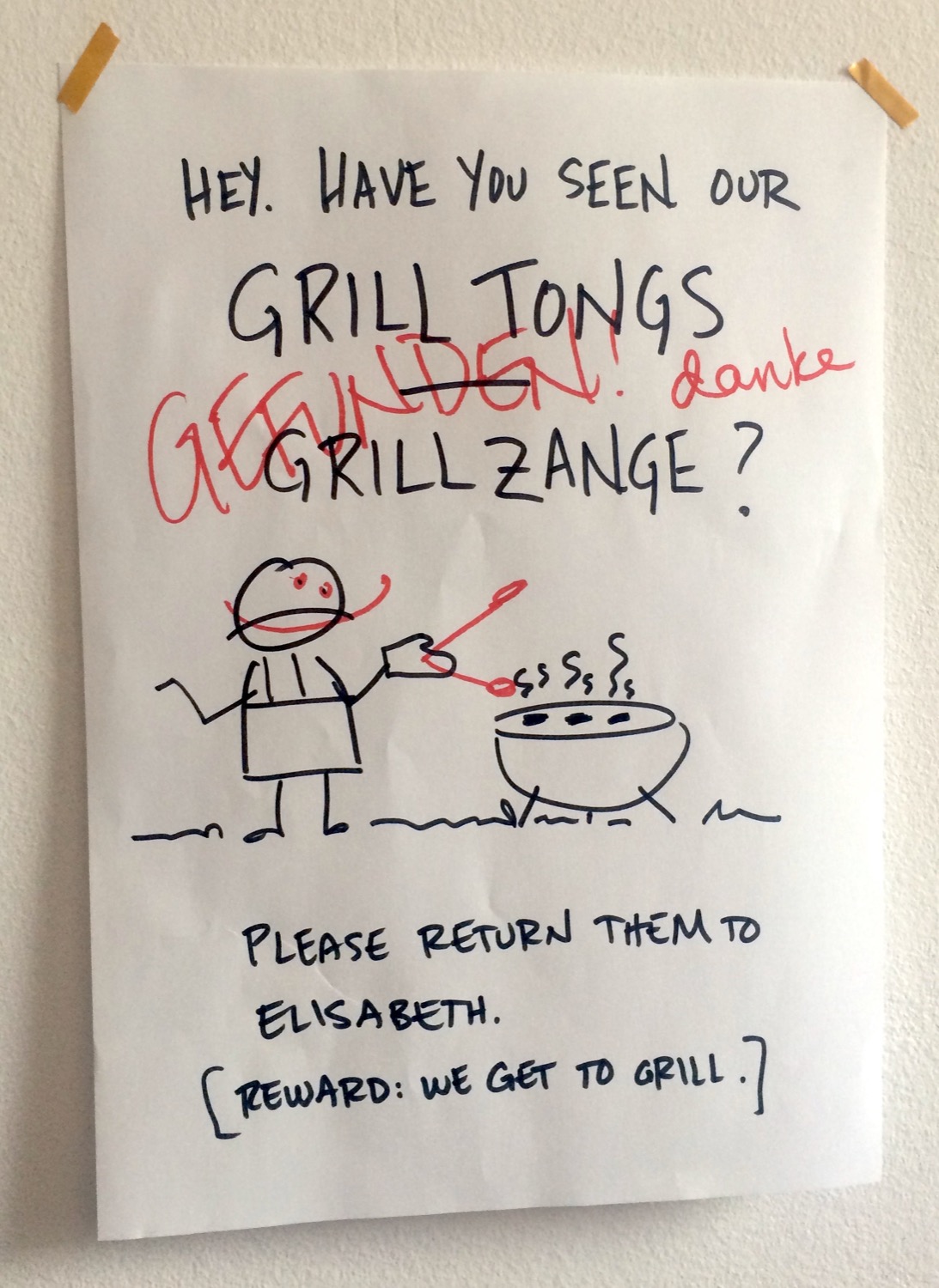 Poster for grill tongs